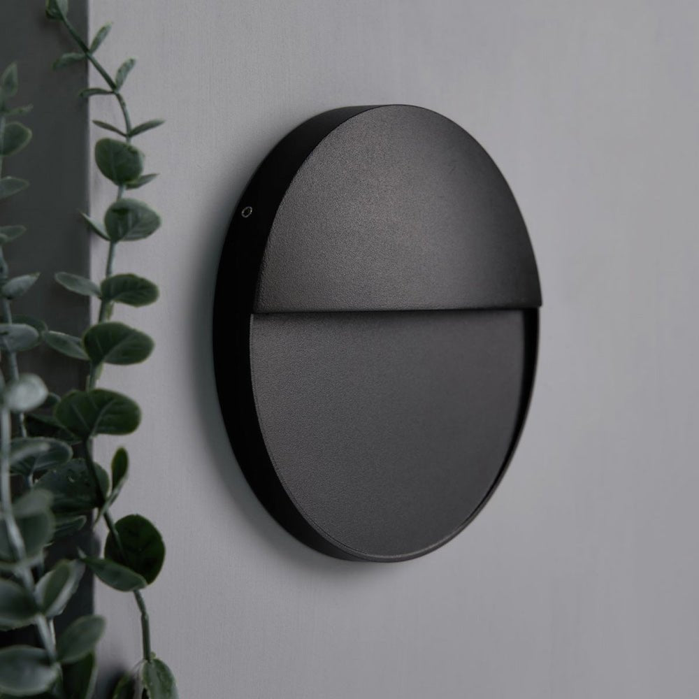 ONZA | Outdoor Surface Indirect Round Wall Brick Step Guide Light | LED 6W 160mm | IP54 | 4000K Neutral White | Black - LightHub Direct