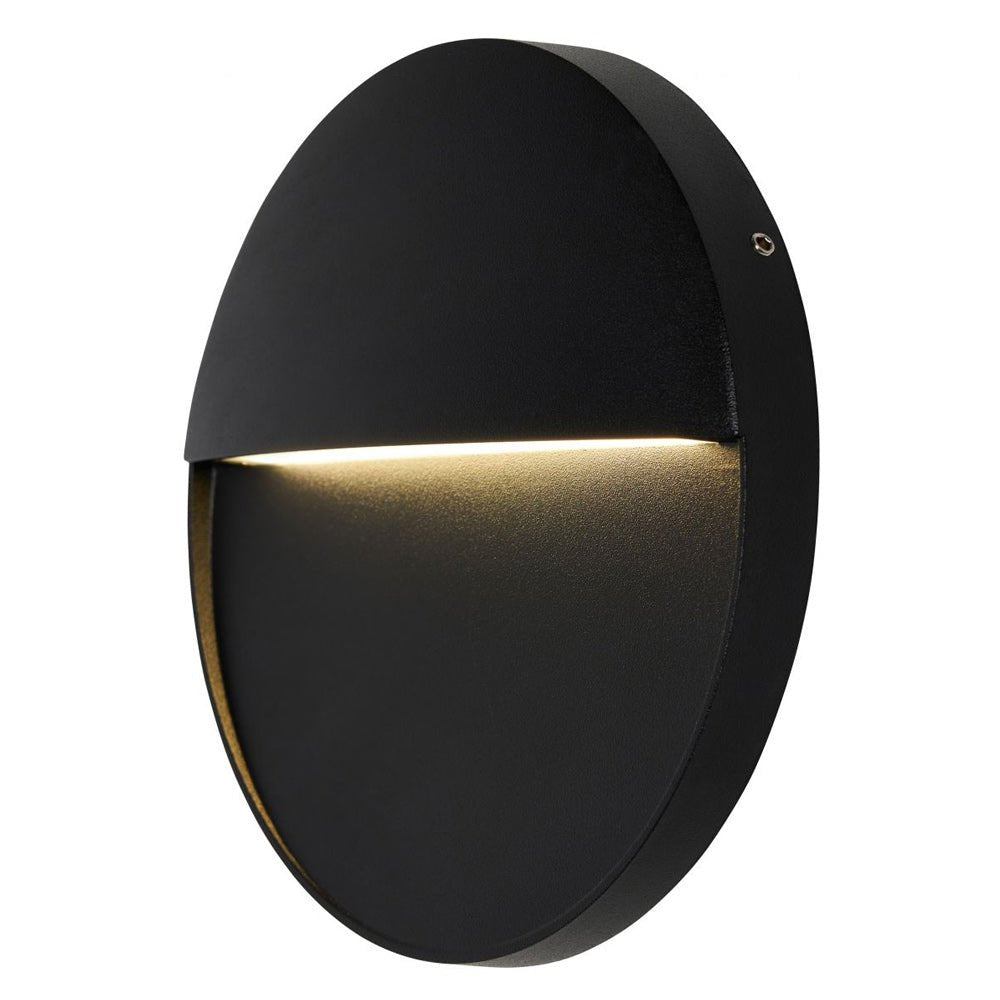 ONZA | Outdoor Surface Indirect Round Wall Brick Step Guide Light | LED 6W 160mm | IP54 | 4000K Neutral White | Black - LightHub Direct