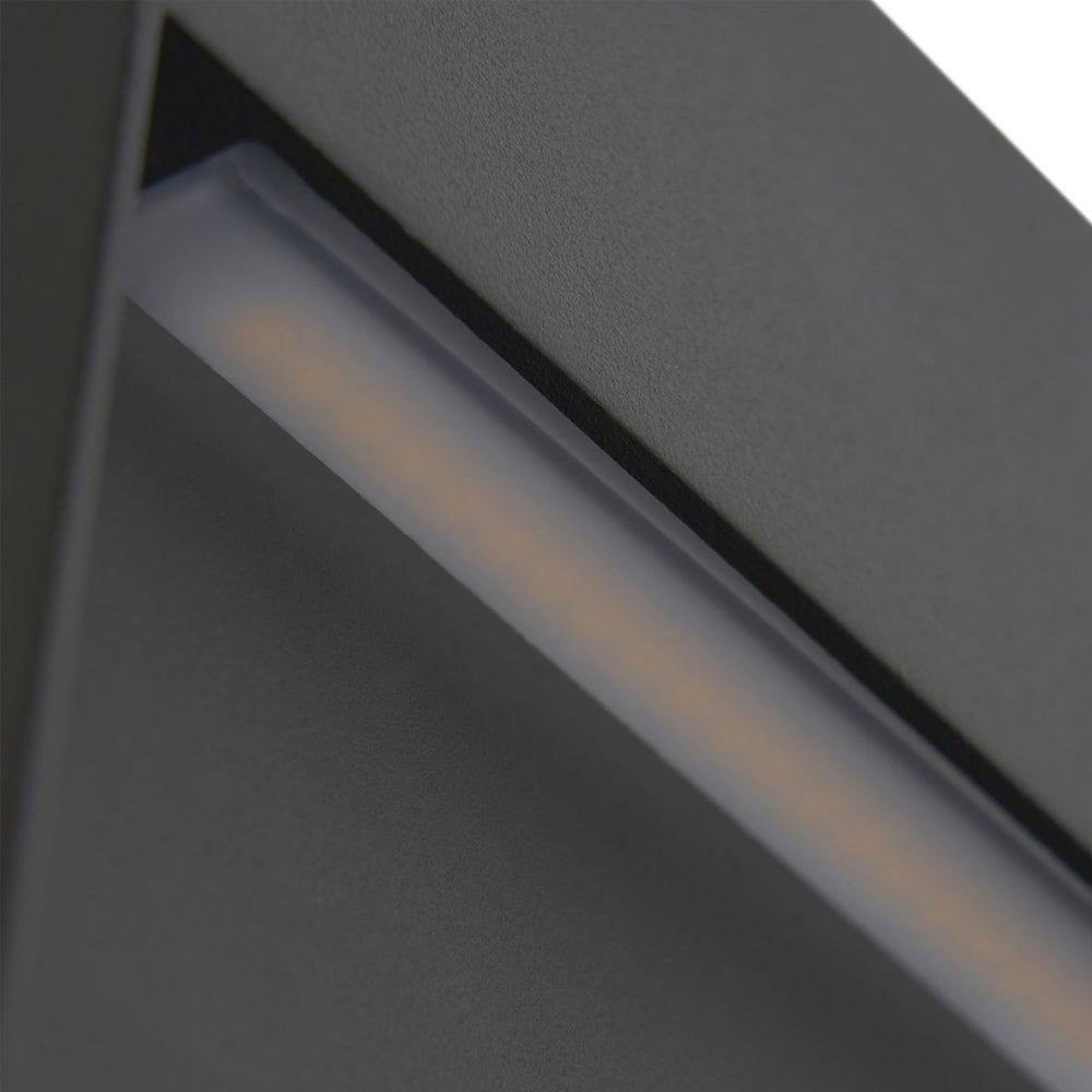 PUYA | Outdoor Surface Indirect Square Wall Brick Step Guide Light | LED 3W 110mm | IP54 | 4000K Neutral White | Anthracite - LightHub Direct