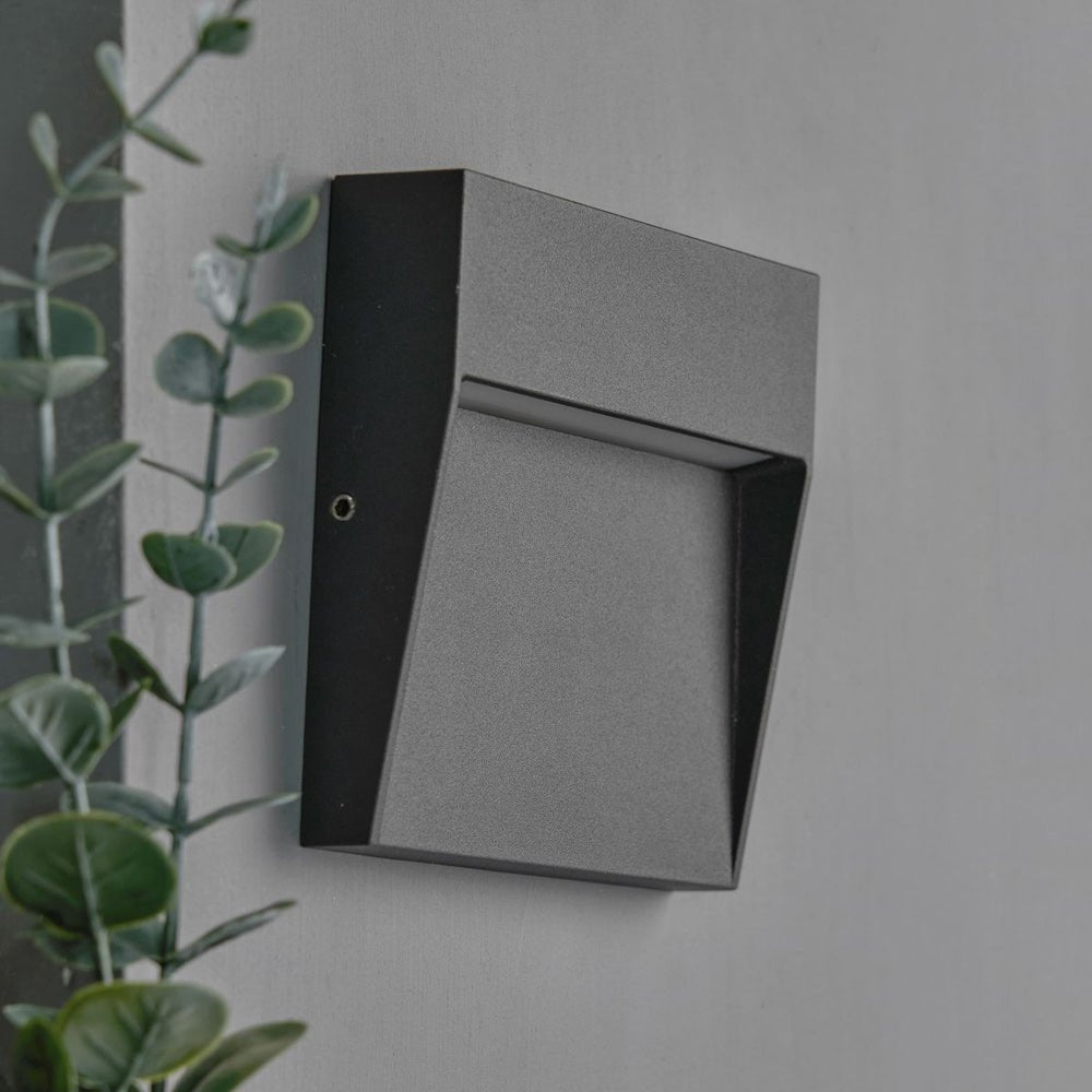 PUYA | Outdoor Surface Indirect Square Wall Brick Step Guide Light | LED 6W 160mm | IP54 | 4000K Neutral White | Anthracite - LightHub Direct