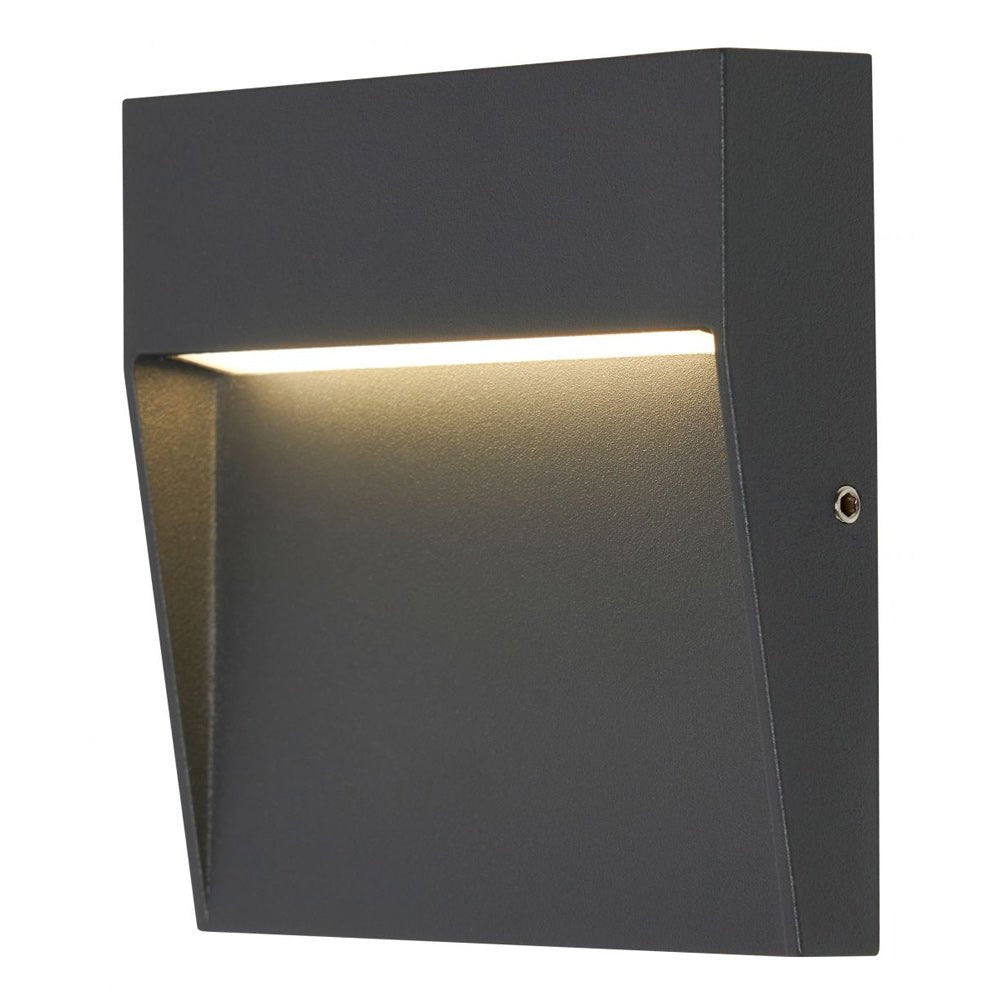 PUYA | Outdoor Surface Indirect Square Wall Brick Step Guide Light | LED 6W 160mm | IP54 | 4000K Neutral White | Anthracite - LightHub Direct