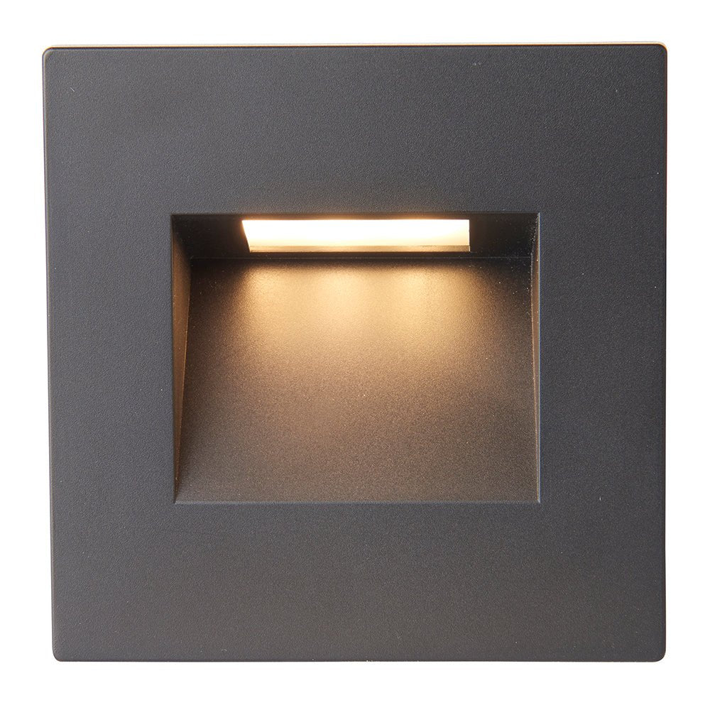 Recessed Indirect Square Wall Step Brick Stair Light for Indoor / Outdoor | LED CCT 1.5W | IP65 | 3000K, 4000K & 6500K | Black - LightHub Direct