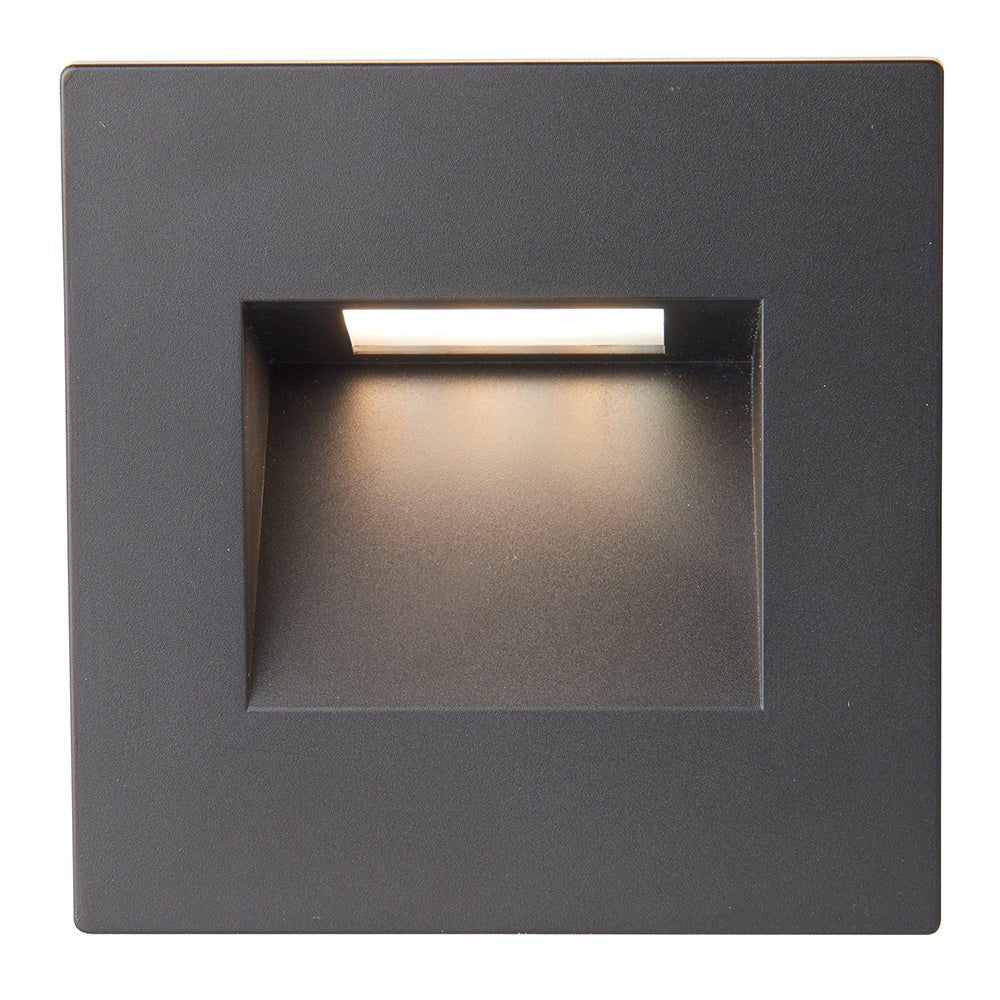 Recessed Indirect Square Wall Step Brick Stair Light for Indoor / Outdoor | LED CCT 1.5W | IP65 | 3000K, 4000K & 6500K | Black - LightHub Direct
