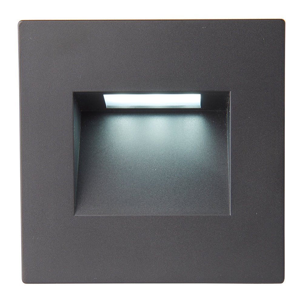Recessed Indirect Square Wall Step Brick Stair Light for Indoor / Outdoor | LED CCT 1.5W | IP65 | 3000K, 4000K & 6500K | Black - LightHub Direct