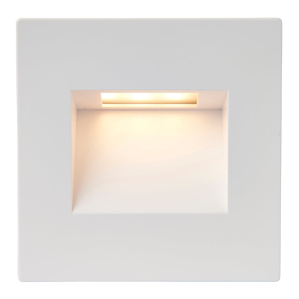 Recessed Indirect Square Wall Step Brick Stair Light for Indoor / Outdoor | LED CCT 1.5W | IP65 | 3000K, 4000K & 6500K | White - LightHub Direct