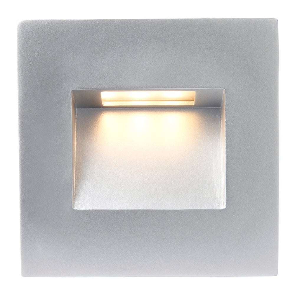 Recessed Indirect Square Wall Step Brick Stair Light for Indoor / Outdoor | LED CCT 1.5W | IP65 | 3000K, 4000K & 6500K | Silver - LightHub Direct