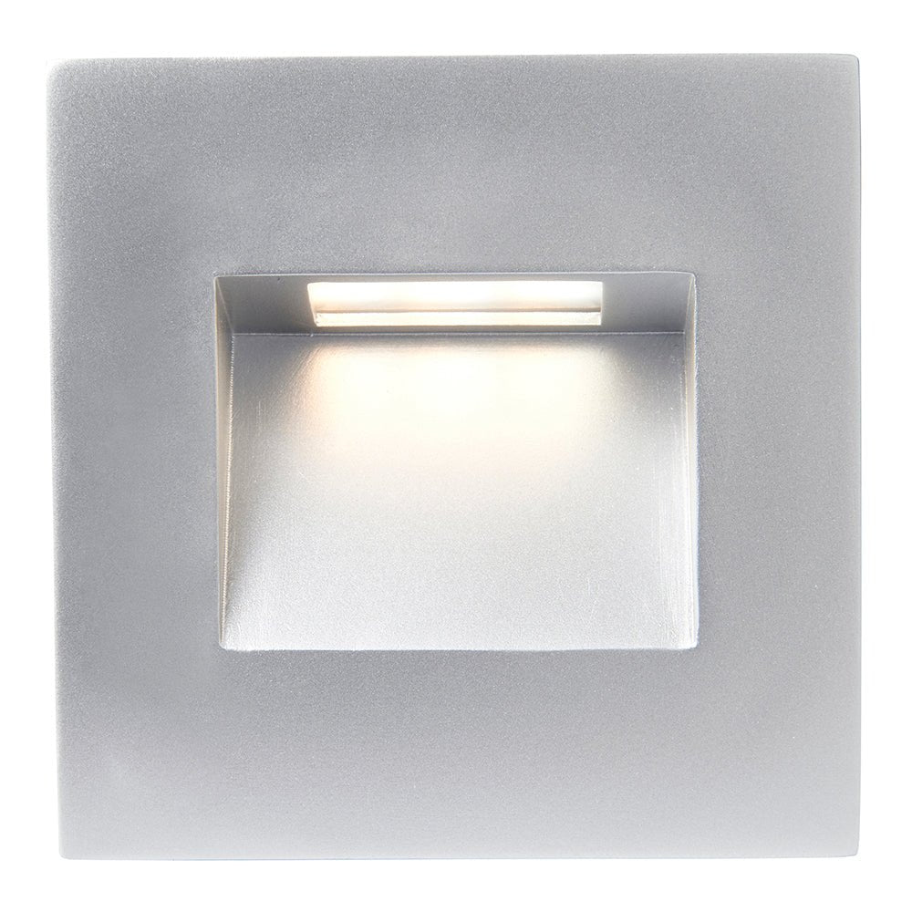 Recessed Indirect Square Wall Step Brick Stair Light for Indoor / Outdoor | LED CCT 1.5W | IP65 | 3000K, 4000K & 6500K | Silver - LightHub Direct