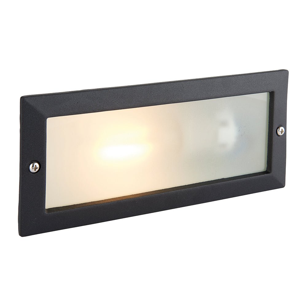 CCT 8W Outdoor Recessed Wall Die - Cast & Glass Brick Light | LED E27 | 3000K, 4000K & 6000K White | IP44 | Black - LightHub Direct