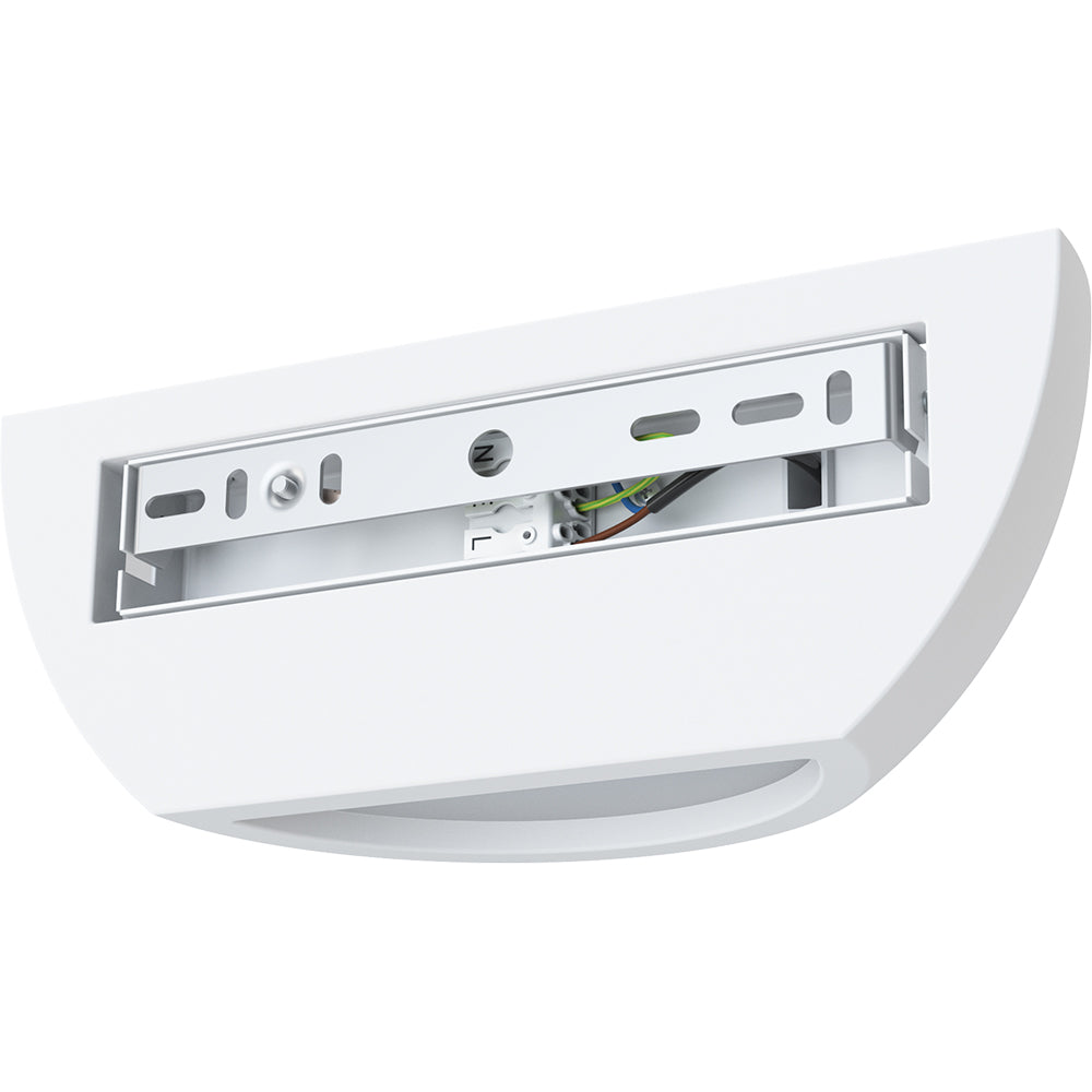 CARTER LED Half Moon Paintable Plaster Wall Uplighter Light | E14 SES | Up Down Light Effect | 2700K Warm White Dimmable