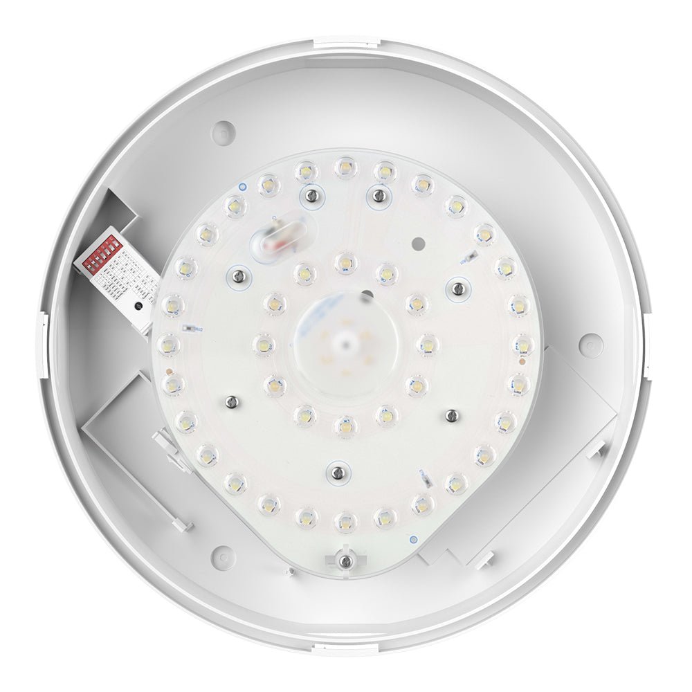 CE3X5 EDGE XL Large 400mm Straight Edge Bulkhead Light | LED Multi Wattage 2800lm | Tri - Colour CCT | White | IP65 | Corridor Sensor - LightHub Direct