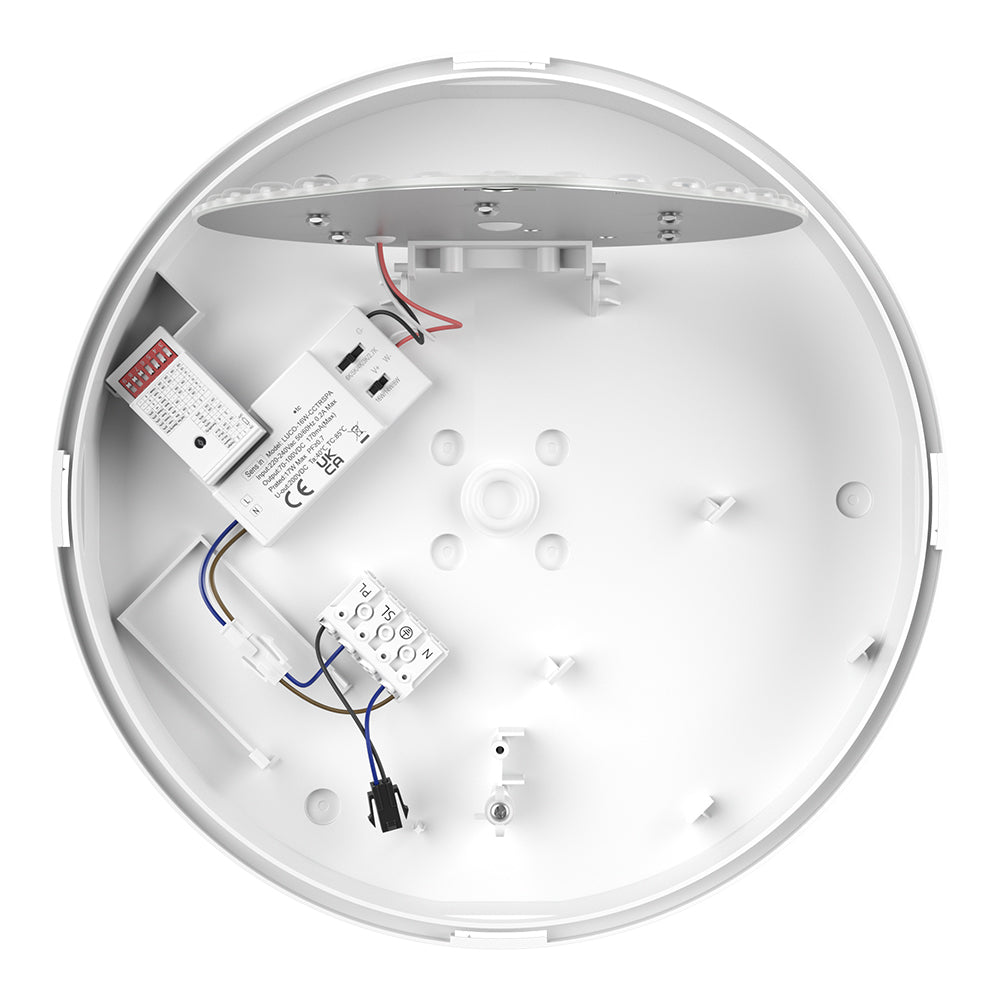 CE3X5 EDGE XL Large 400mm Straight Edge Bulkhead Light | LED Multi Wattage 2800lm | Tri - Colour CCT | White | IP65 | Corridor Sensor - LightHub Direct