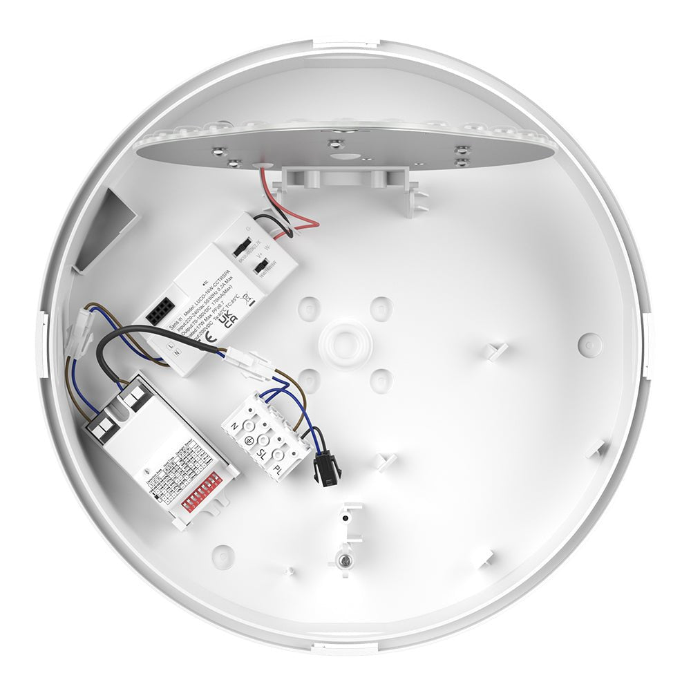 CE3X5 EDGE XL Large 400mm Straight Edge Bulkhead Light | LED Multi Wattage 2800lm | Tri - Colour CCT | White | IP65 | Microwave Sensor - LightHub Direct