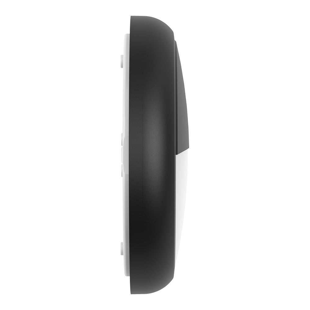 EUSTON CE3X5 | Round Bulkhead Light Fitting | LED Multi Wattage 8-16W | CCT 5-Colour | IP65 | 3hr Emergency | Black Eyelid