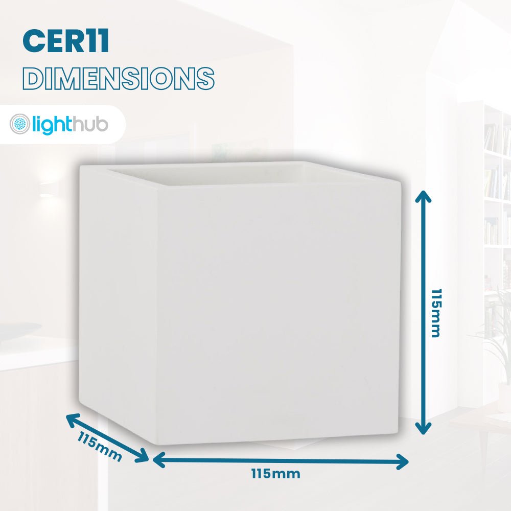 CUBE LED Square Paintable Plaster Wall Uplighter Light | G9 | Up Down Light Effect | 3000K Warm White Dimmable - LightHub Direct