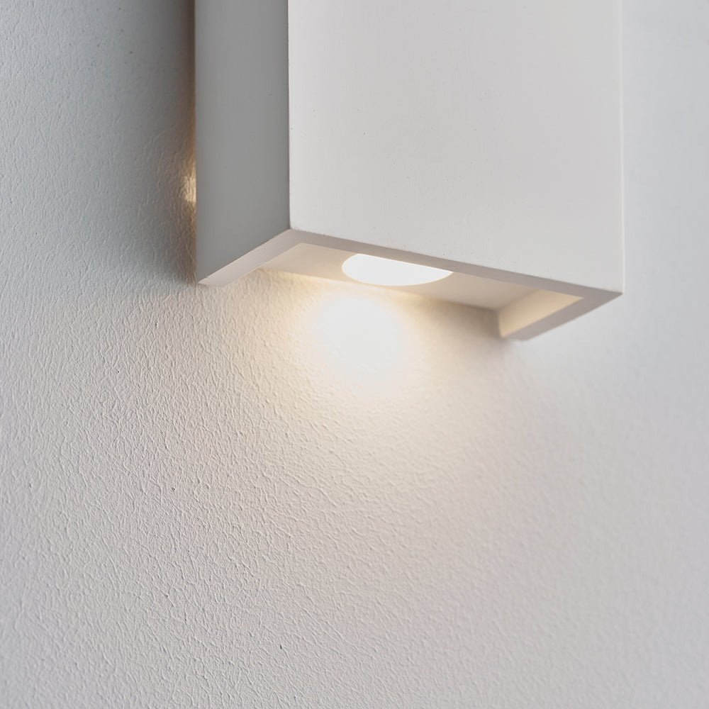 MORNINGTON | LED Rectangle Paintable Plaster Wall Uplighter | Up Down Light Effect | 3000K Warm White - LightHub Direct