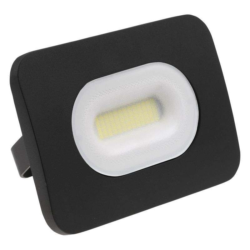 LED Mains Slim Flood Security Light | 30W 2400lm 4000K | IP65 | Black