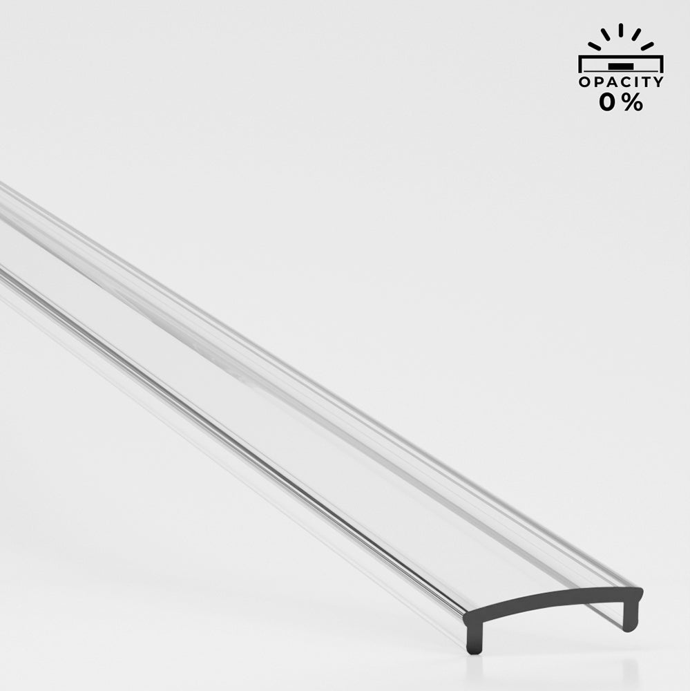JXS LED Tape Slim Surface Mounted Profile | Fits 12mm Tape | 2.5m Length | Aluminium Extrusion Matt White | Clear Diffuer