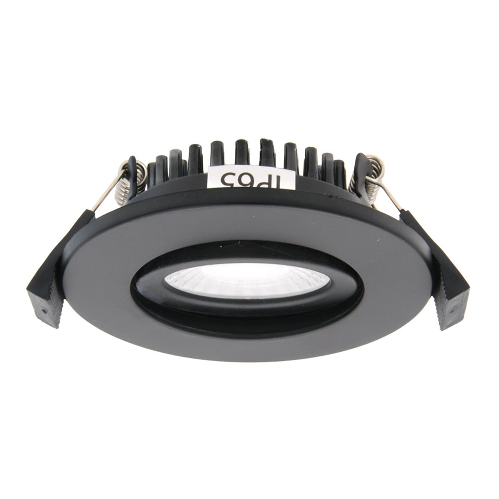 COMO | LED Slim Tilt Adjustable Fire Rated Downlight | Dimmable 5W 500lm | IP65 | 4000K Neutral White | Matt Black