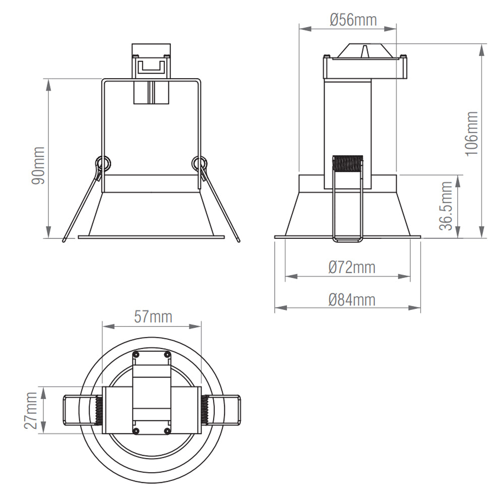 Anti-Glare Trimless Round Dimmable Downlight | LED 7W 580lm 60° | IP20 | White | 4000K Neutral White