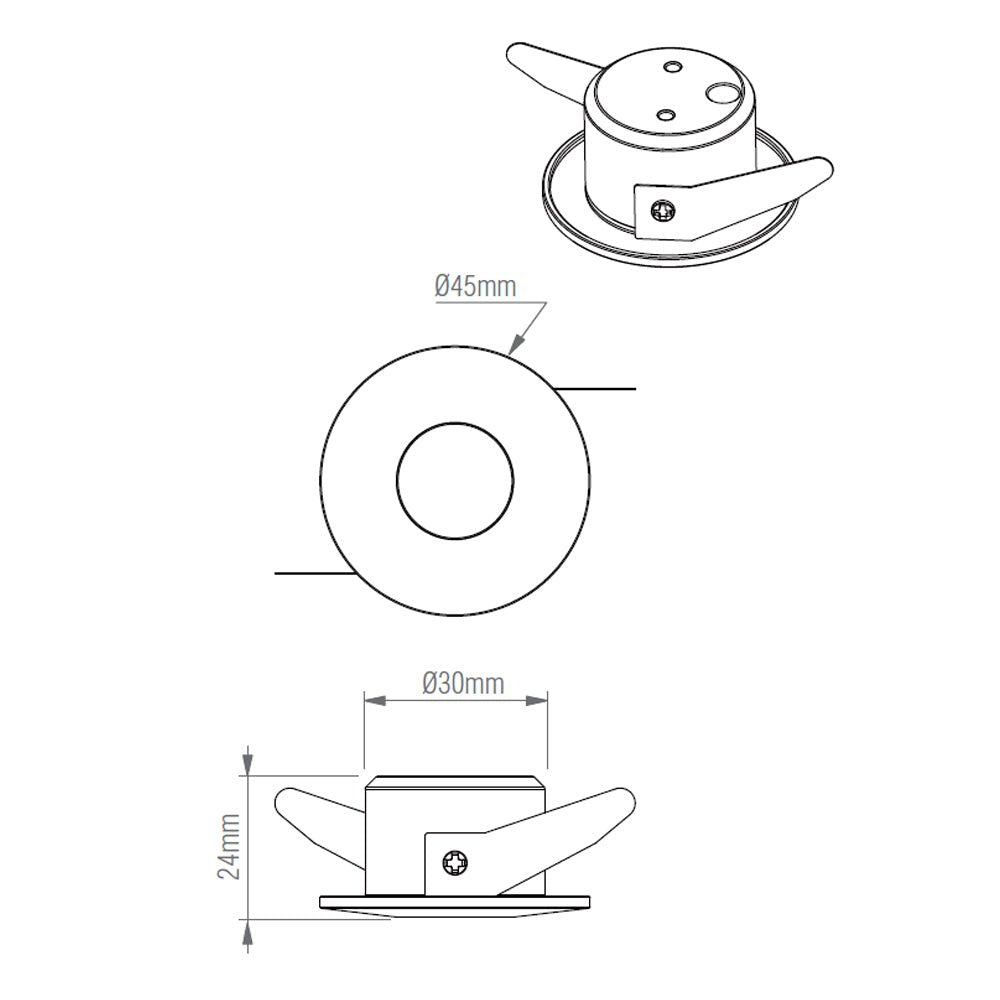 LALO | LED Mini Downlight Aluminium | 4W 240lm | IP44 | 3000K Warm White | White - LightHub Direct