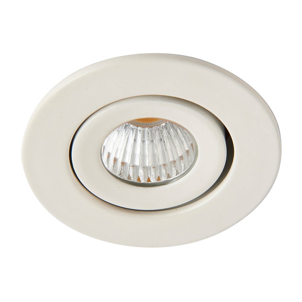 LALO | LED Tilt Mini Downlight Aluminium | 4W 240lm | IP44 | 3000K Warm White | White - LightHub Direct