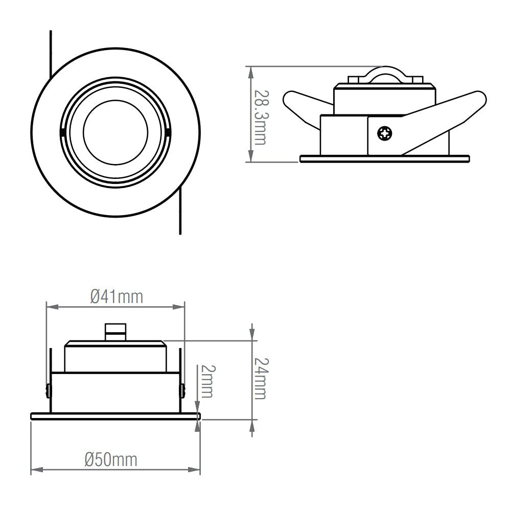 LALO | LED Tilt Mini Downlight Aluminium | 4W 240lm | IP44 | 3000K Warm White | White - LightHub Direct