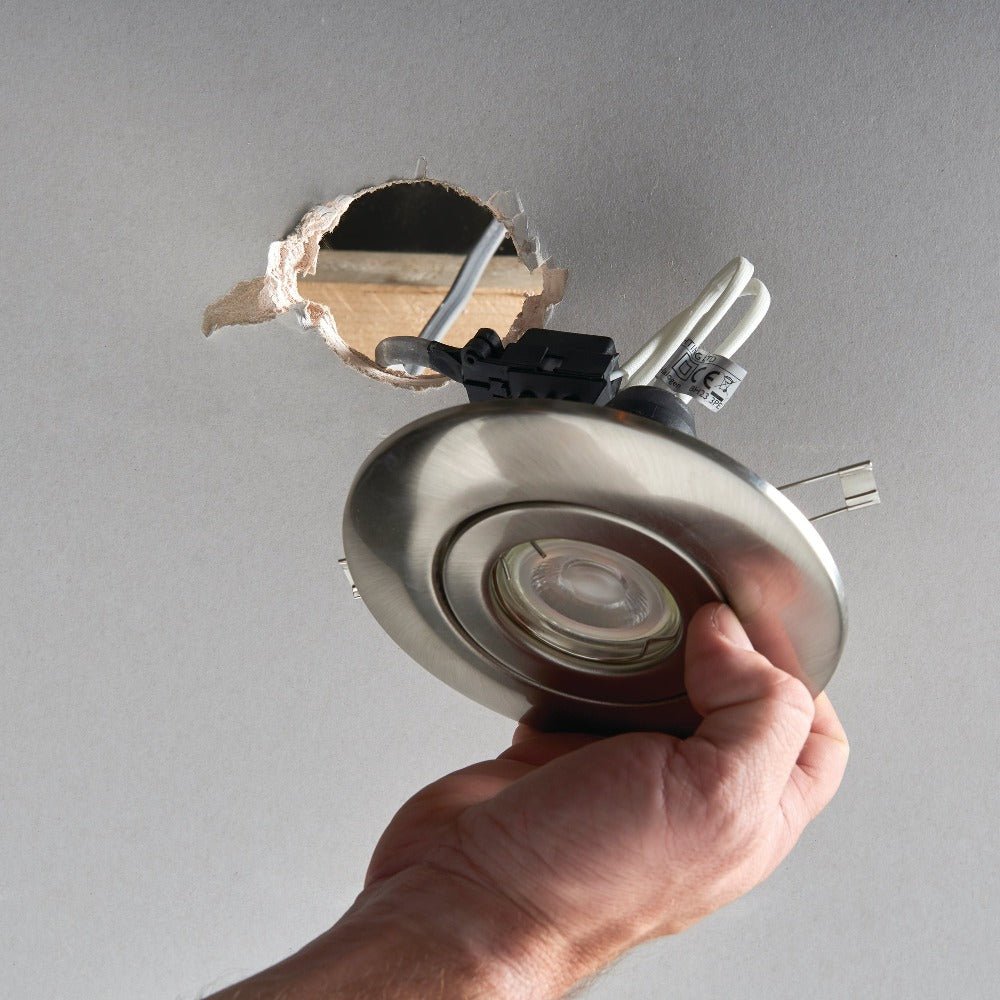 Downlight Converter Plate Kit | GU10 | IP20 | Brushed Chrome - LightHub Direct