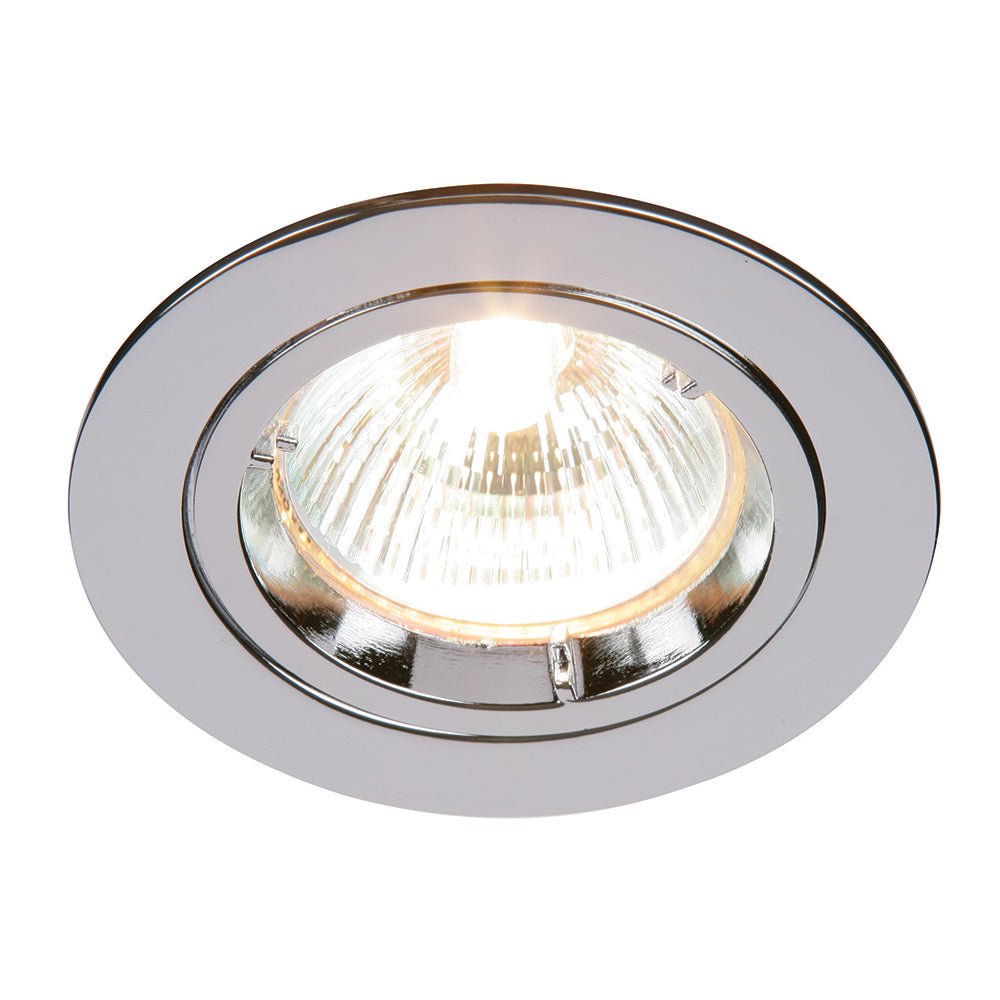Fixed Recessed Downlight Fitting | GU10 | IP20 | Polished Chrome - LightHub Direct