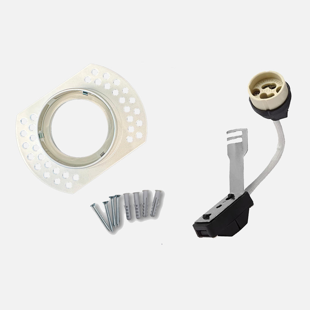 LIMA | Plaster-in Trimless Round | Fire Rated | Baffle Anti Glare Downlight | GU10 | White