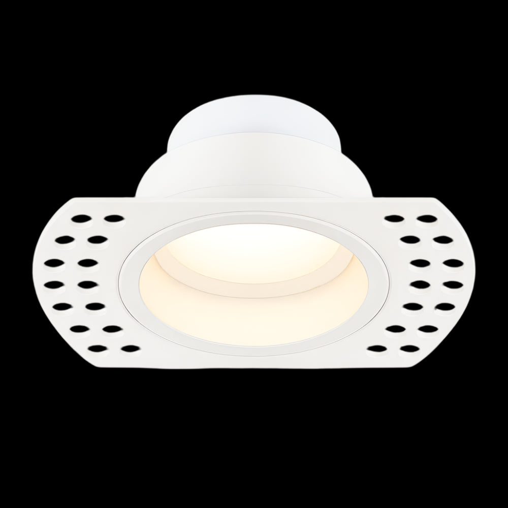 LIMA | Plaster-in Trimless Round | Fire Rated | Baffle Anti Glare Downlight | GU10 | White