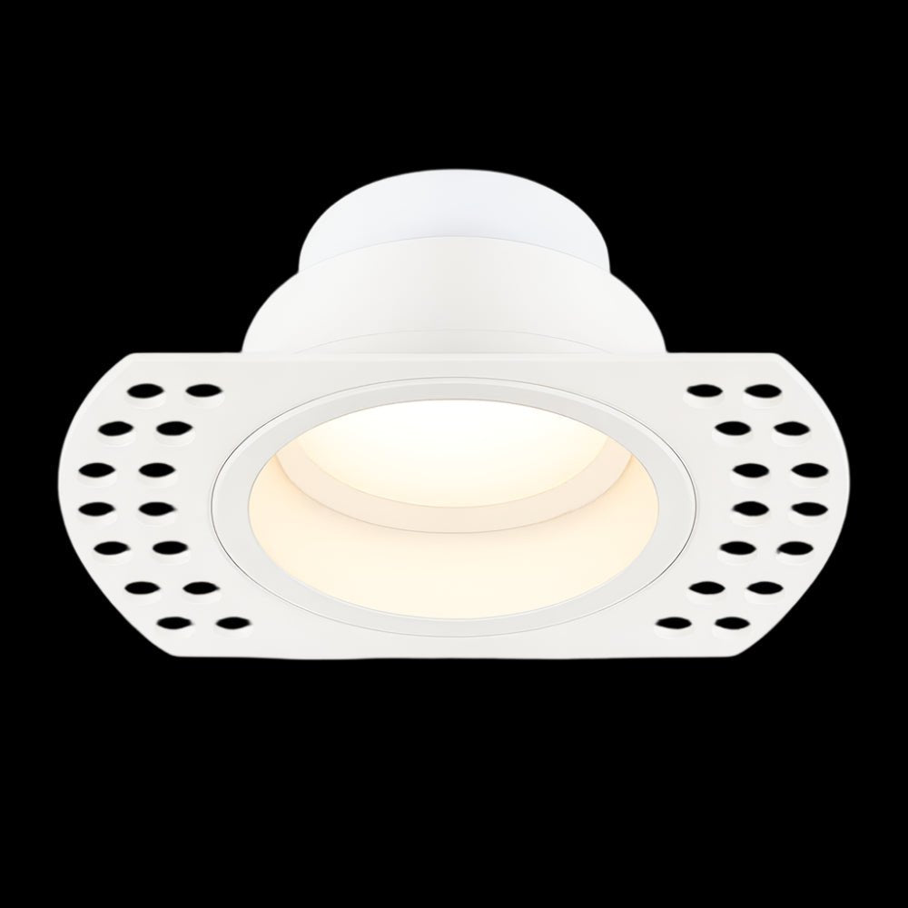 LIMA | Plaster - in Trimless Round | Fire Rated | Baffle Anti Glare Downlight | GU10 | White - LightHub Direct