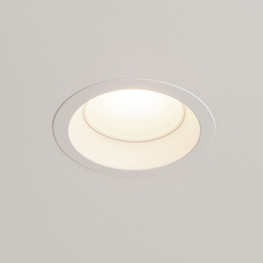 LIMA | Plaster-in Trimless Round | Fire Rated | Baffle Anti Glare Downlight | GU10 | White