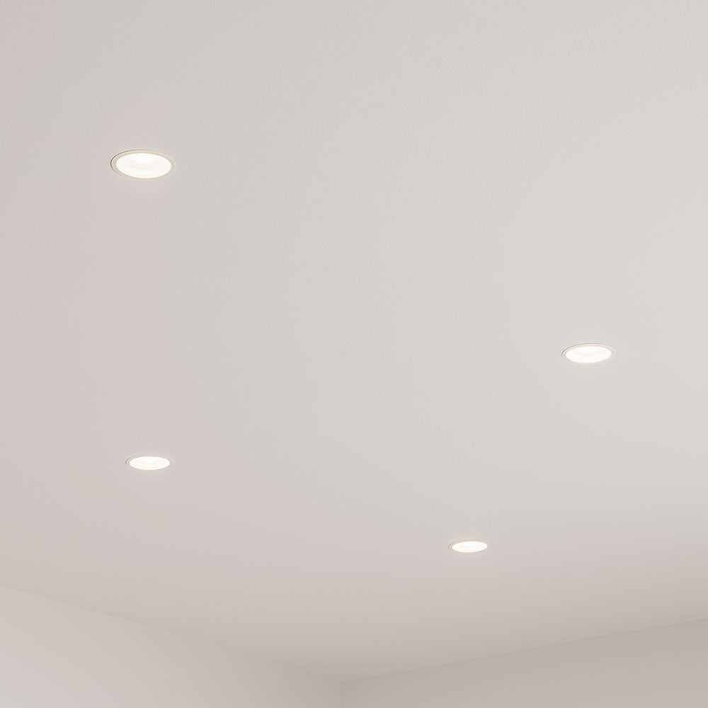 LIMA | Plaster-in Trimless Round | Fire Rated | Baffle Anti Glare Downlight | GU10 | White