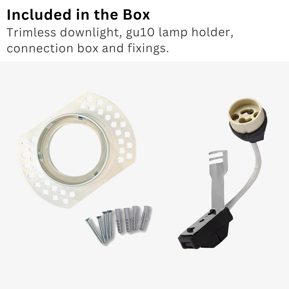 LIMA | Plaster-in Trimless Round | Fire Rated | Baffle Anti Glare Downlight | GU10 | White