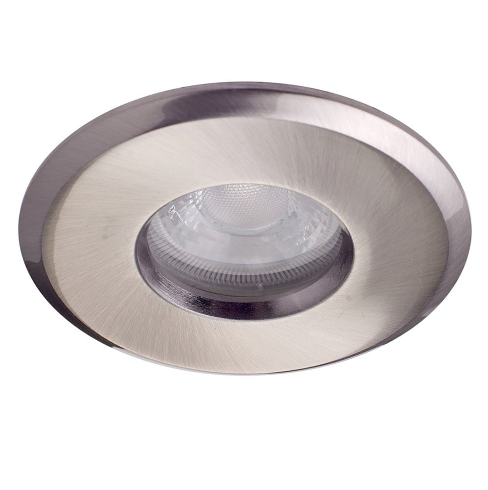 Shower Bathroom Recessed Downlight Fitting | GU10 | IP65 | Brushed Chrome - LightHub Direct