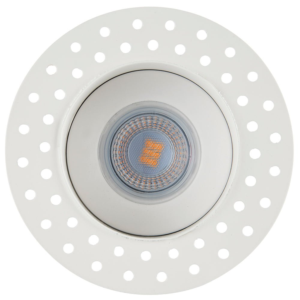CCT Fixed Plaster - in Trimless Round Dimmable Downlight | LED 6W | White | 3000K,4000K & 6500K | 10 PACK - LightHub Direct