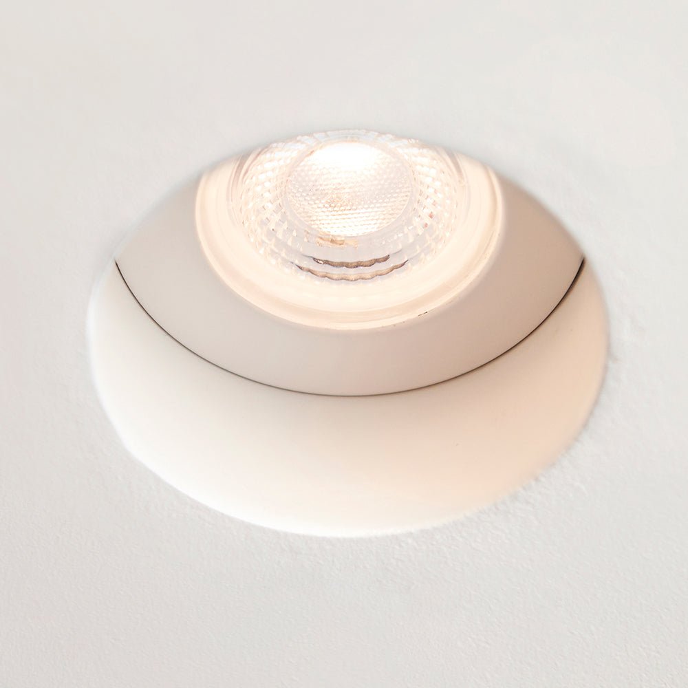 CCT Fixed Plaster - in Trimless Round Dimmable Downlight | LED 6W | White | 3000K,4000K & 6500K | 10 PACK - LightHub Direct