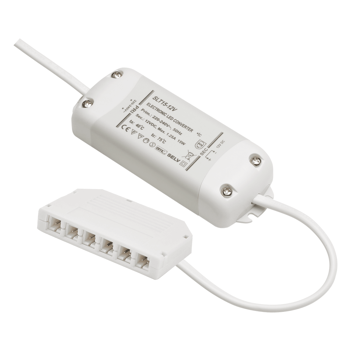 12V DC 15W LED Driver | 6 Way TOP Output - LightHub Direct