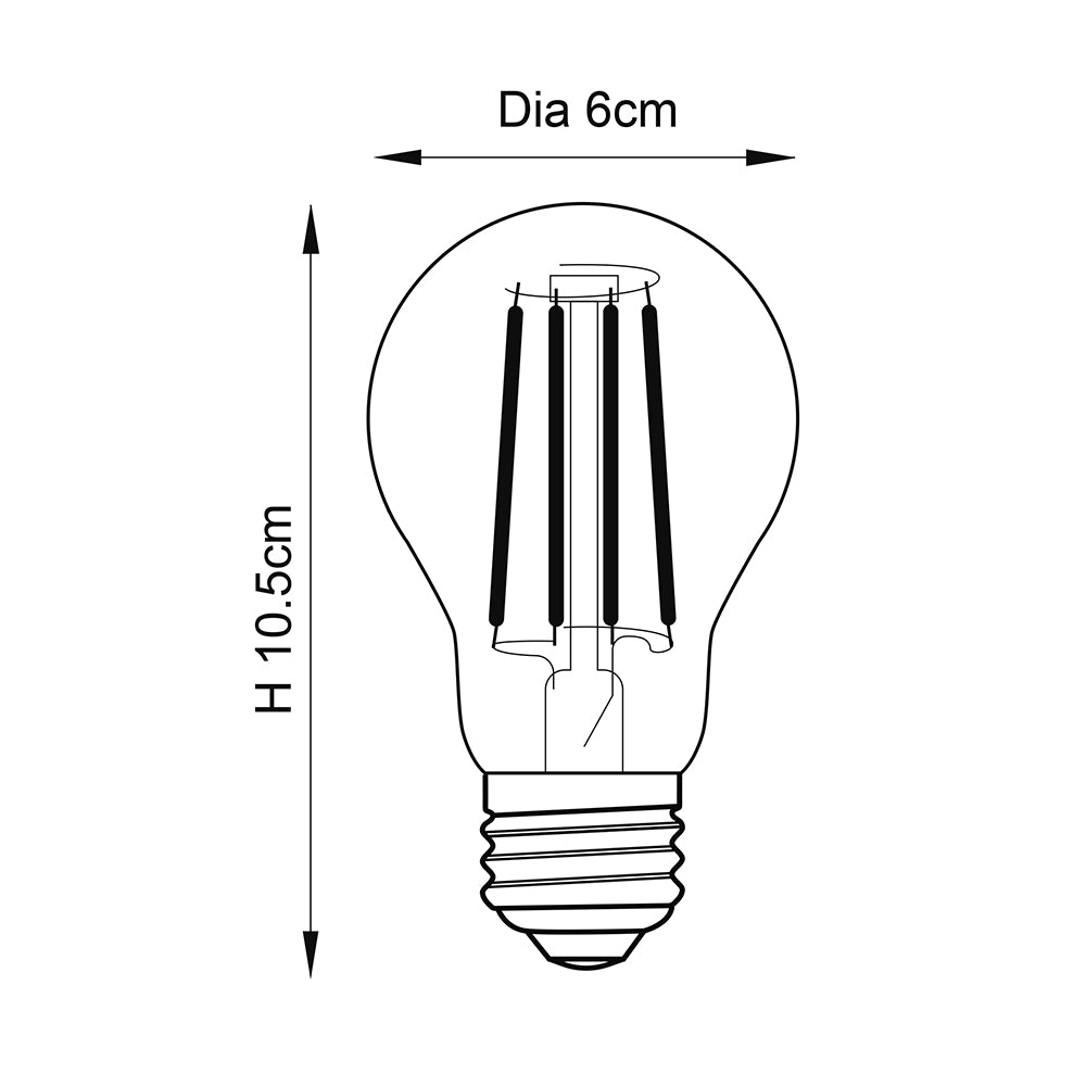 E27 (ES) GLS LED Vintage Bulb | 4W 350Lm | 2200K Very Warm White