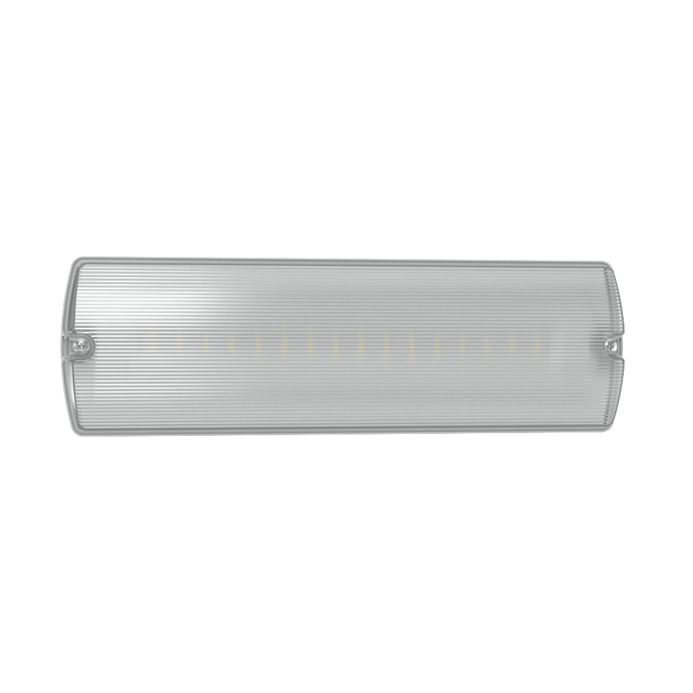 APEX - 4 Rectangle Fire Exit Bulkhead Light Fitting | LED 3.5W 254lm | 4000K Daylight White | IP65 | 3hr Emergency | Self Test - LightHub Direct