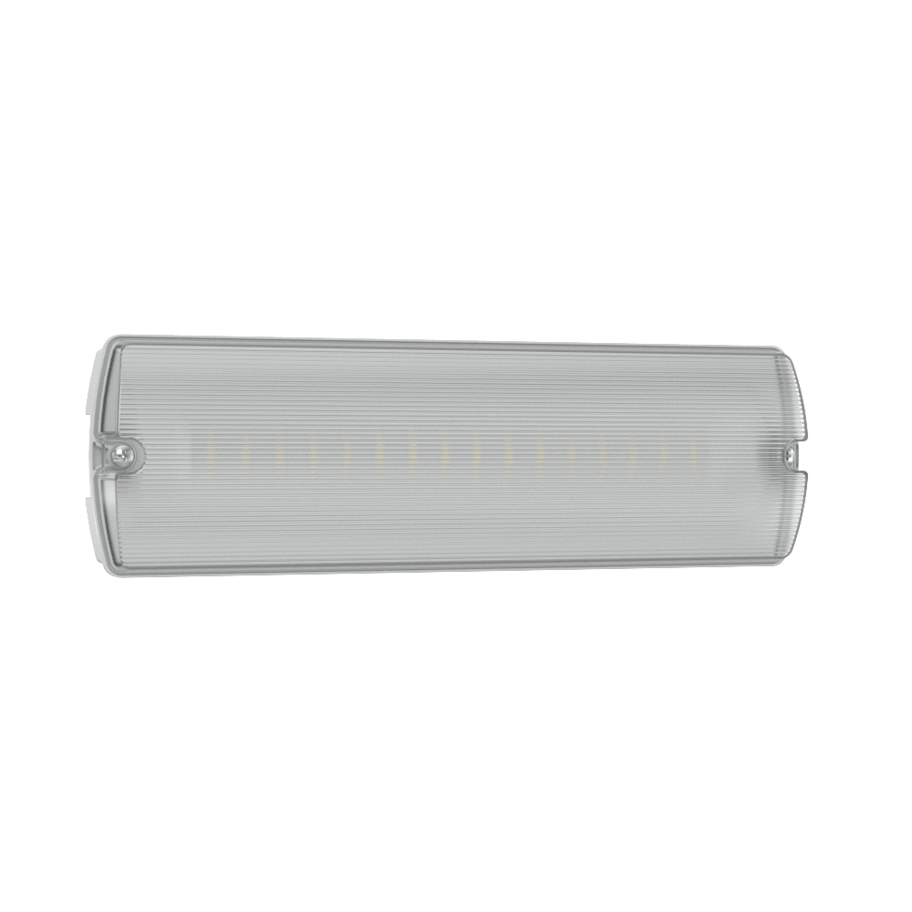 APEX - 4 Rectangle Fire Exit Bulkhead Light Fitting | LED 3.5W 254lm | 4000K Daylight White | IP65 | 3hr Emergency | Self Test - LightHub Direct