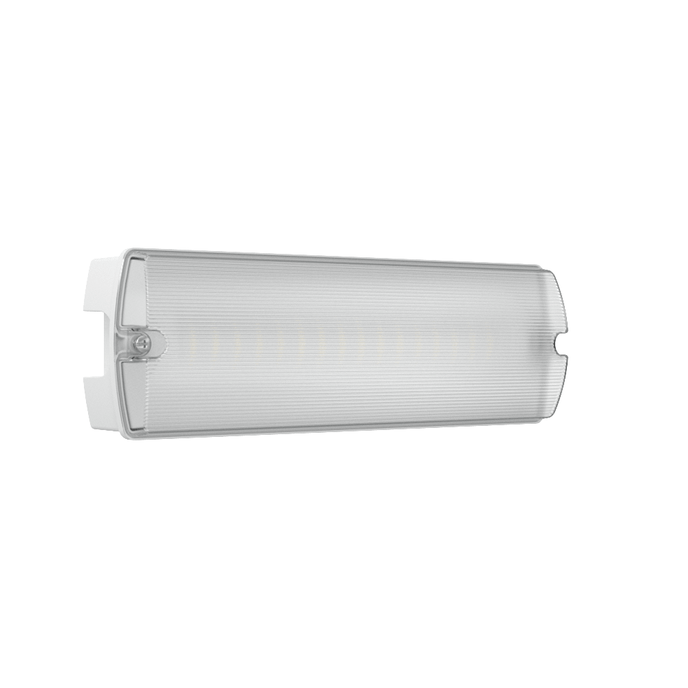 APEX - 4 Rectangle Fire Exit Bulkhead Light Fitting | LED 3.5W 254lm | 4000K Daylight White | IP65 | 3hr Emergency | Self Test - LightHub Direct