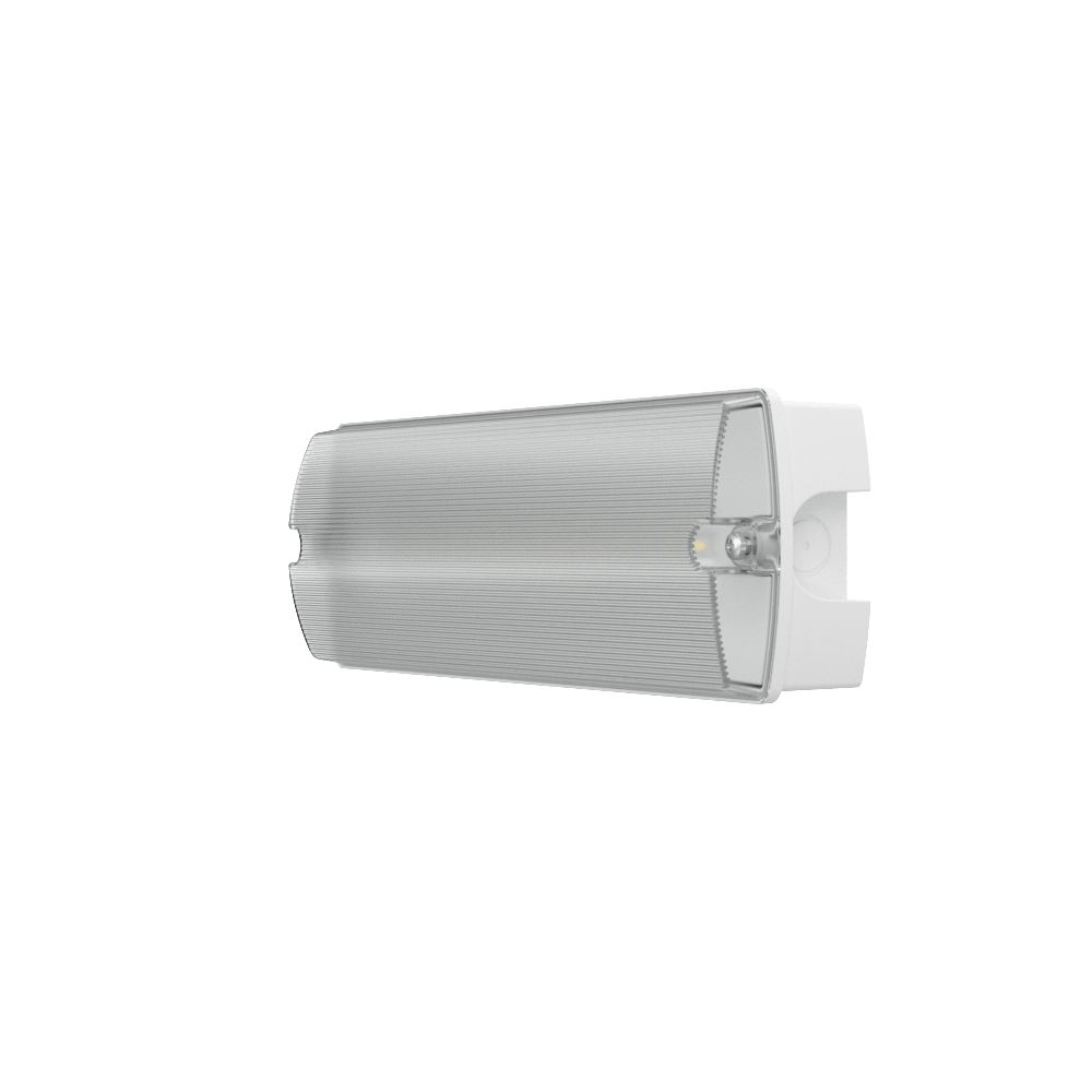 APEX - 4 Rectangle Fire Exit Bulkhead Light Fitting | LED 3.5W 254lm | 4000K Daylight White | IP65 | 3hr Emergency | Self Test - LightHub Direct