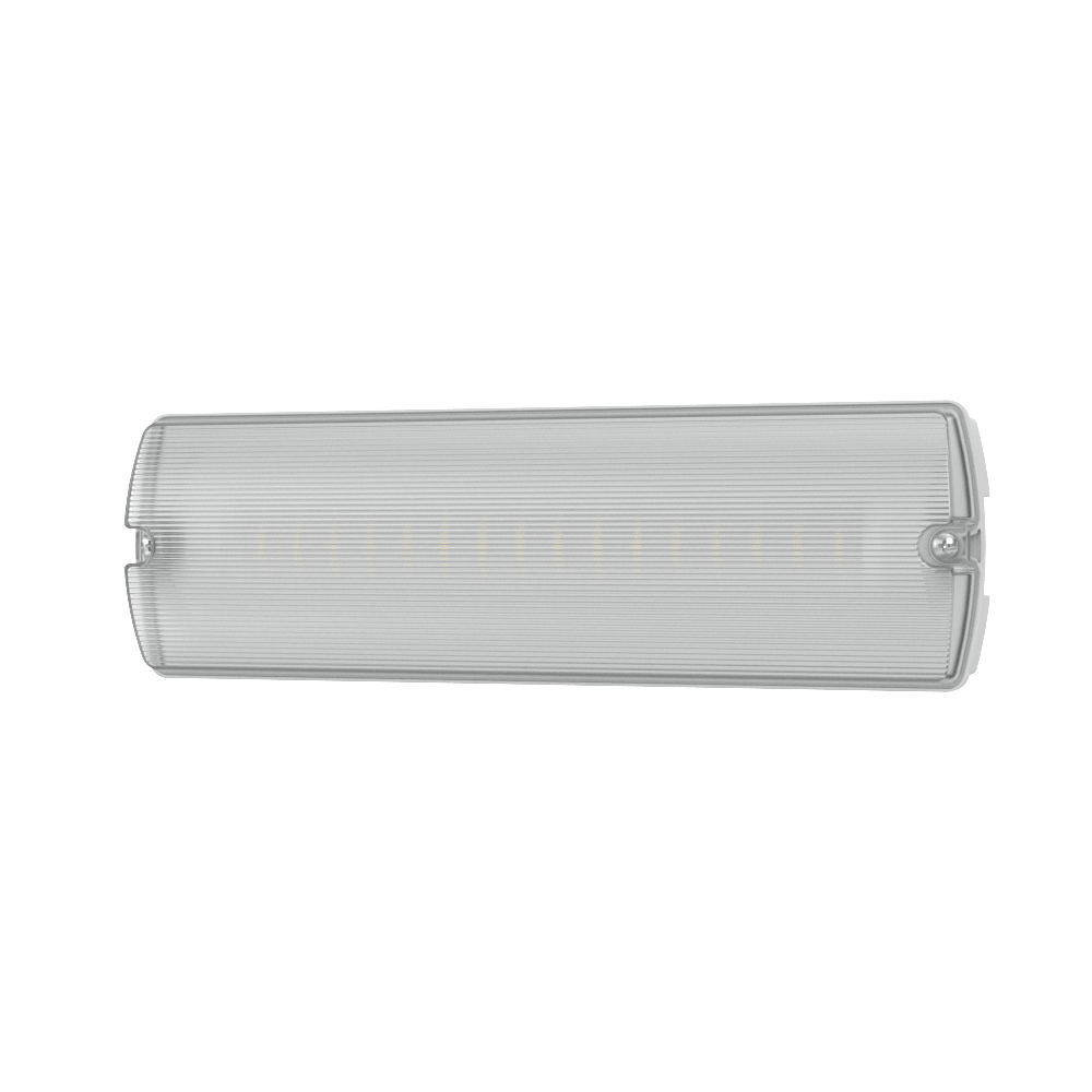 APEX - 4 Rectangle Fire Exit Bulkhead Light Fitting | LED 3.5W 254lm | 4000K Daylight White | IP65 | 3hr Emergency | Self Test - LightHub Direct