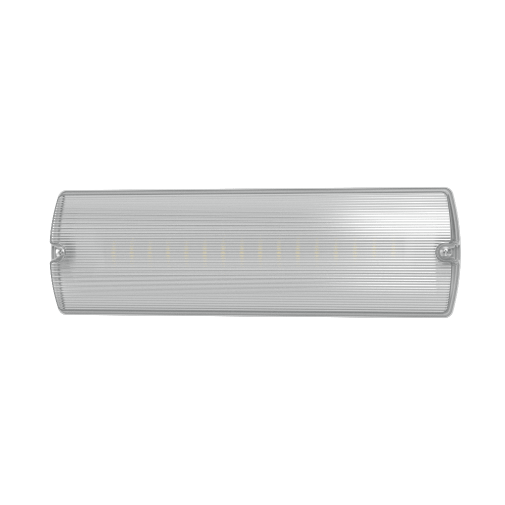 APEX - 4 Rectangle Fire Exit Bulkhead Light Fitting | LED 3.5W 254lm | 4000K Daylight White | IP65 | 3hr Emergency | Self Test - LightHub Direct