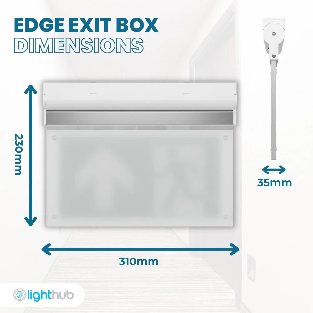 EDGE Surface Wall / Ceiling Exit Running Man Sign Light | LED 3W 200lm | 6000K Daylight White | IP20 | 3hr Emergency - LightHub Direct