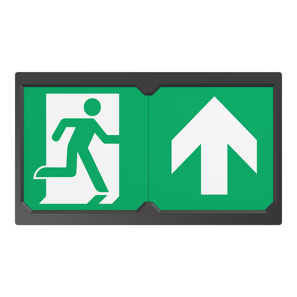 Surface Wall Exit Box Running Man Sign Light | LED 3W 100lm | 4000K Neutral White | IP20 | 3hr Emergency | Black