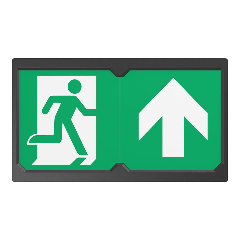 Surface Wall Exit Box Running Man Sign Light | LED 3W 100lm | 4000K Neutral White | IP20 | 3hr Emergency | Black - LightHub Direct