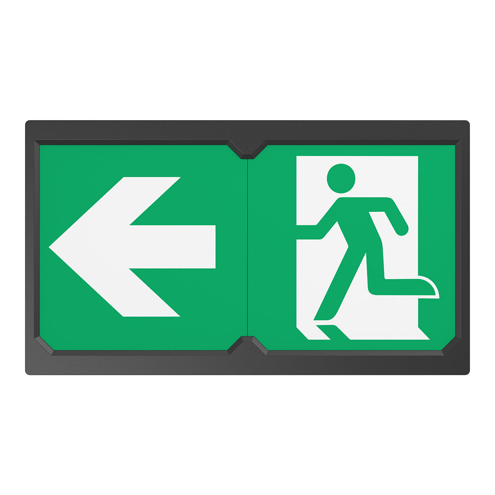 Surface Wall Exit Box Running Man Sign Light | LED 3W 100lm | 4000K Neutral White | IP20 | 3hr Emergency | Black