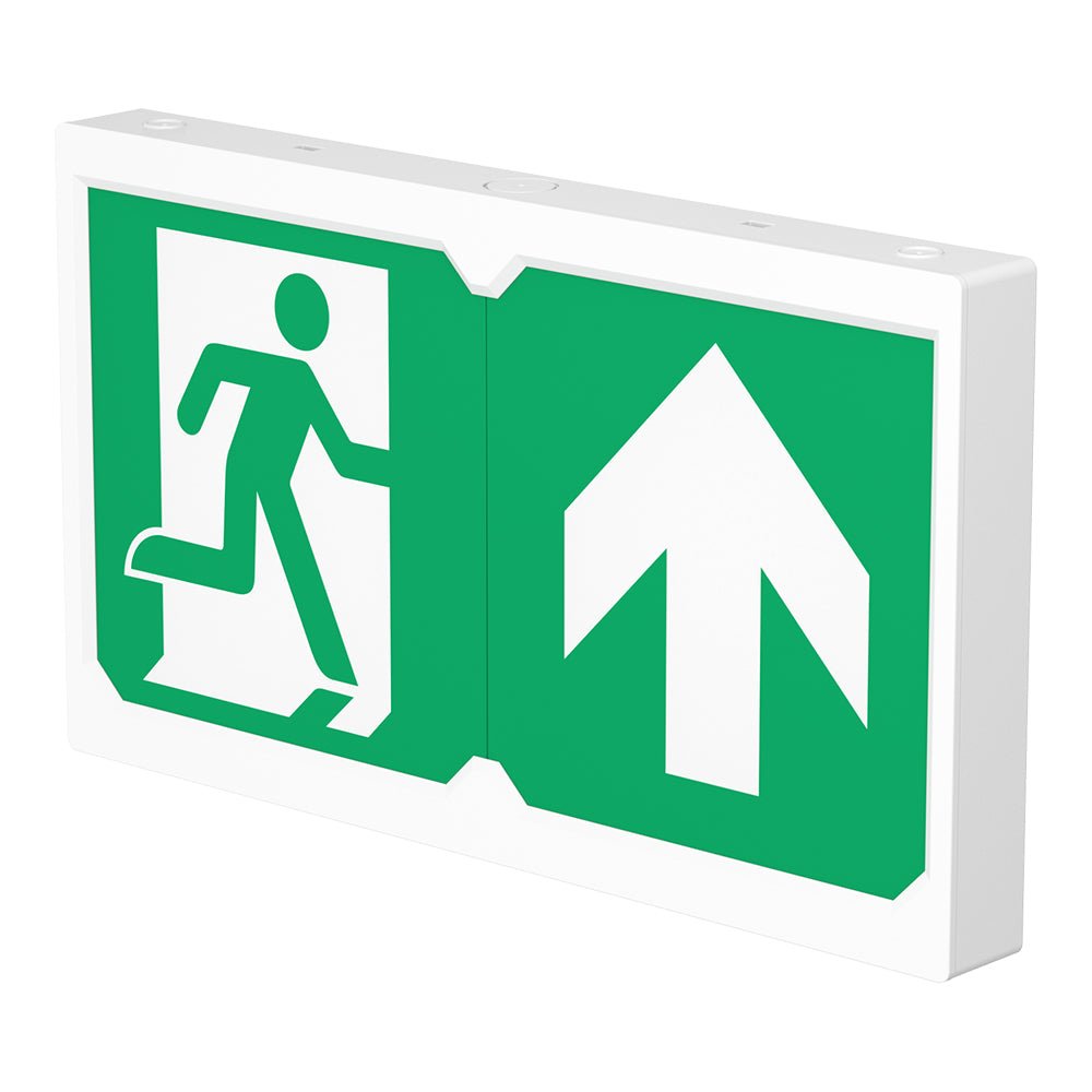 Surface Wall Exit Box Running Man Sign Light | LED 3W 100lm | 4000K Neutral White | IP20 | 3hr Emergency | White - LightHub Direct